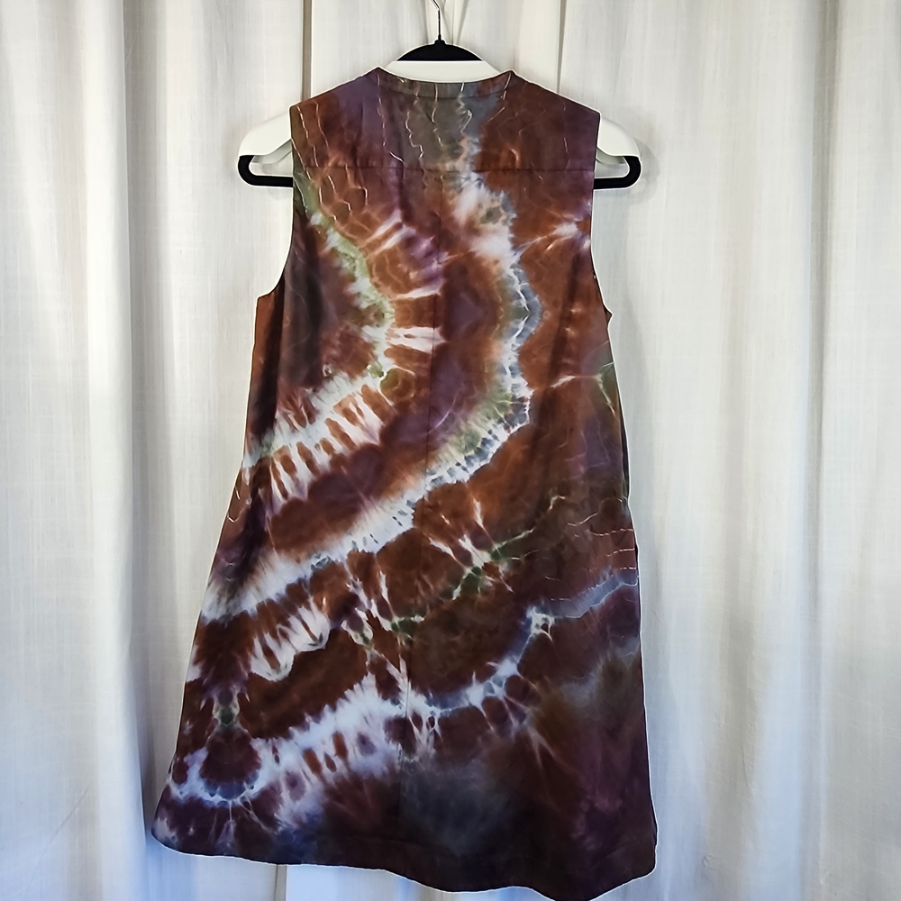 Madewell Tie-Dye Midi Dress in Brown and White - Picture 4 of 10